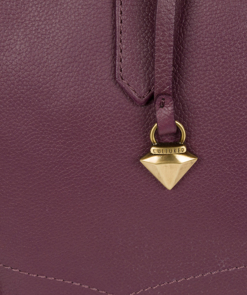 'Farah' Fig Leather Tote Bag Pure Luxuries London