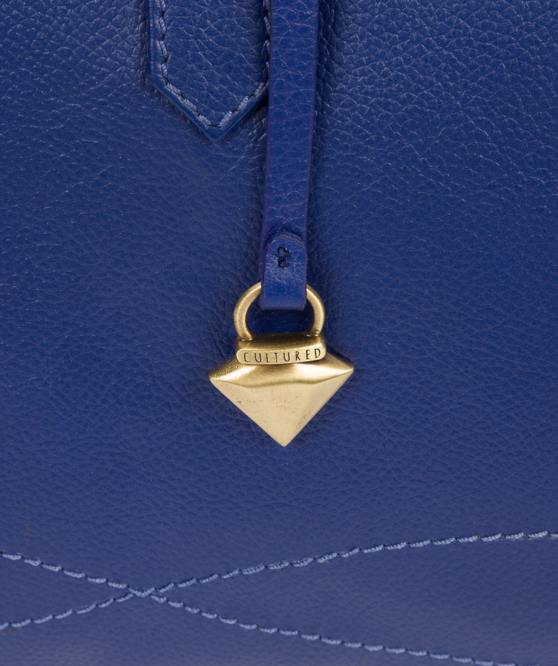 'Farah' Mazarine Blue Leather Tote Bag image 6