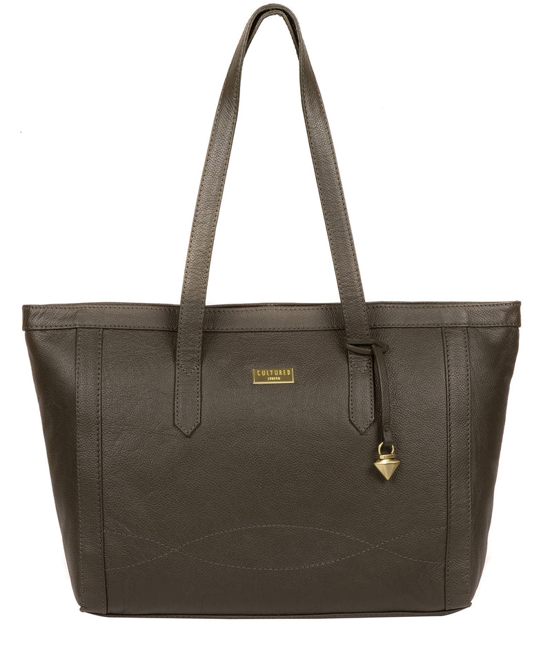 'Farah' Olive Leather Tote Bag image 1