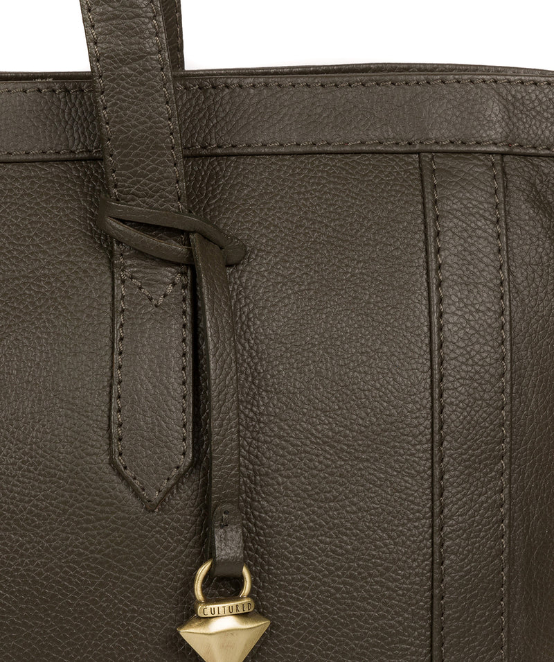 'Farah' Olive Leather Tote Bag image 6