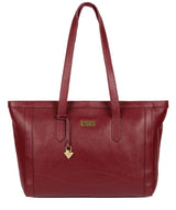 'Farah' Ruby Red Leather Tote Bag image 1