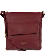 'Etta' Ruby Red Real Leather Cross-Body Bag Pure Luxuries London