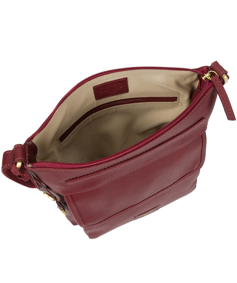 'Etta' Ruby Red Real Leather Cross-Body Bag Pure Luxuries London