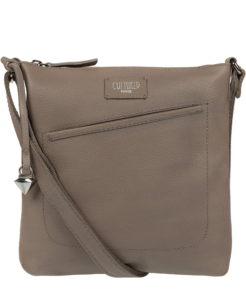 'Bliss' Grey Real Leather Cross-Body Bag