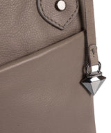 'Jayne' Grey Leather Slim Cross-Body Bag