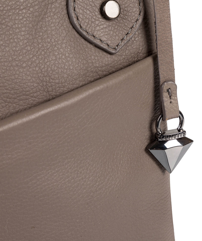 'Jayne' Grey Leather Slim Cross-Body Bag