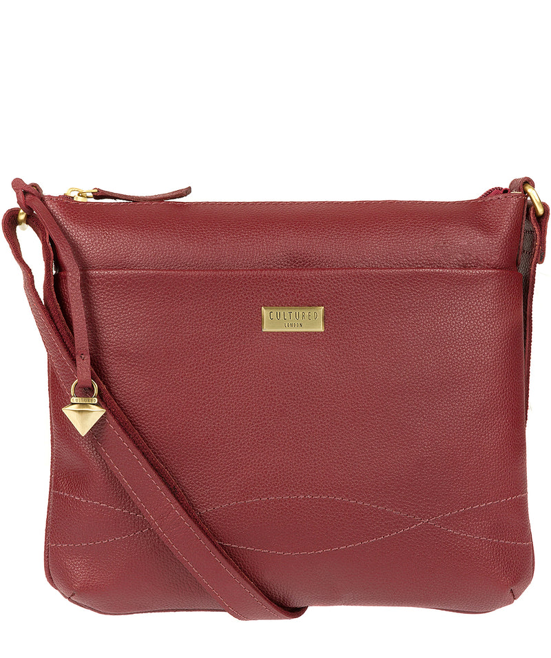 'Gigi' Ruby Red Real Leather Cross-Body Bag