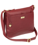 'Gigi' Ruby Red Real Leather Cross-Body Bag