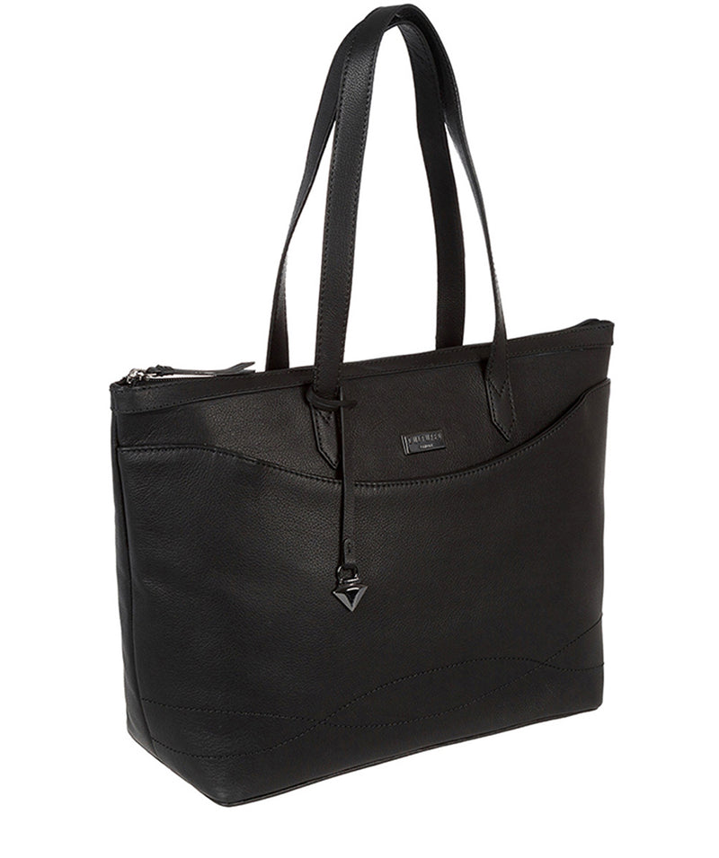 'Oriel' Black Leather Tote Bag image 3