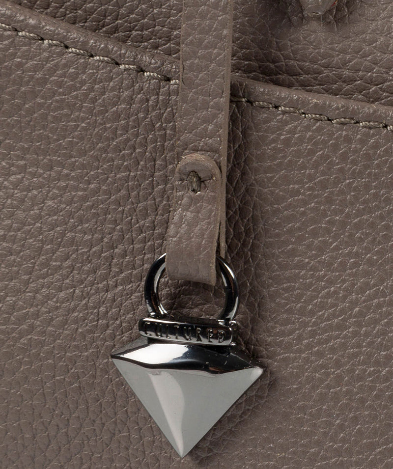'Oriel' Grey Leather Tote Bag image 6