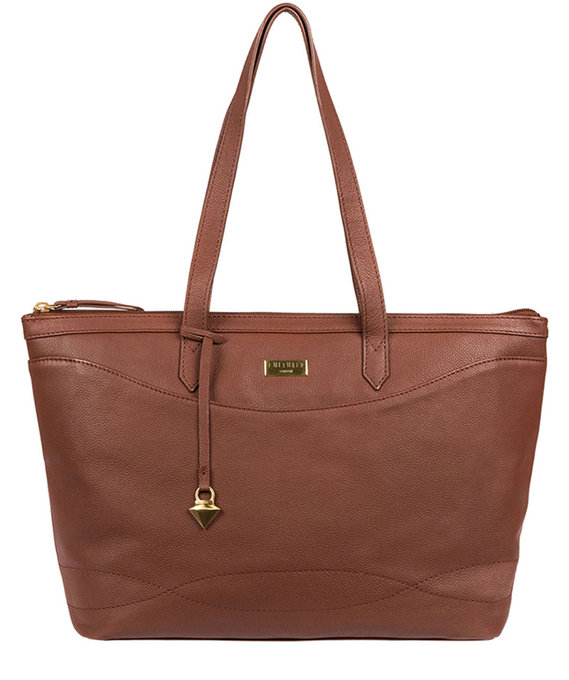 'Oriel' Sienna Brown Leather Tote Bag image 1