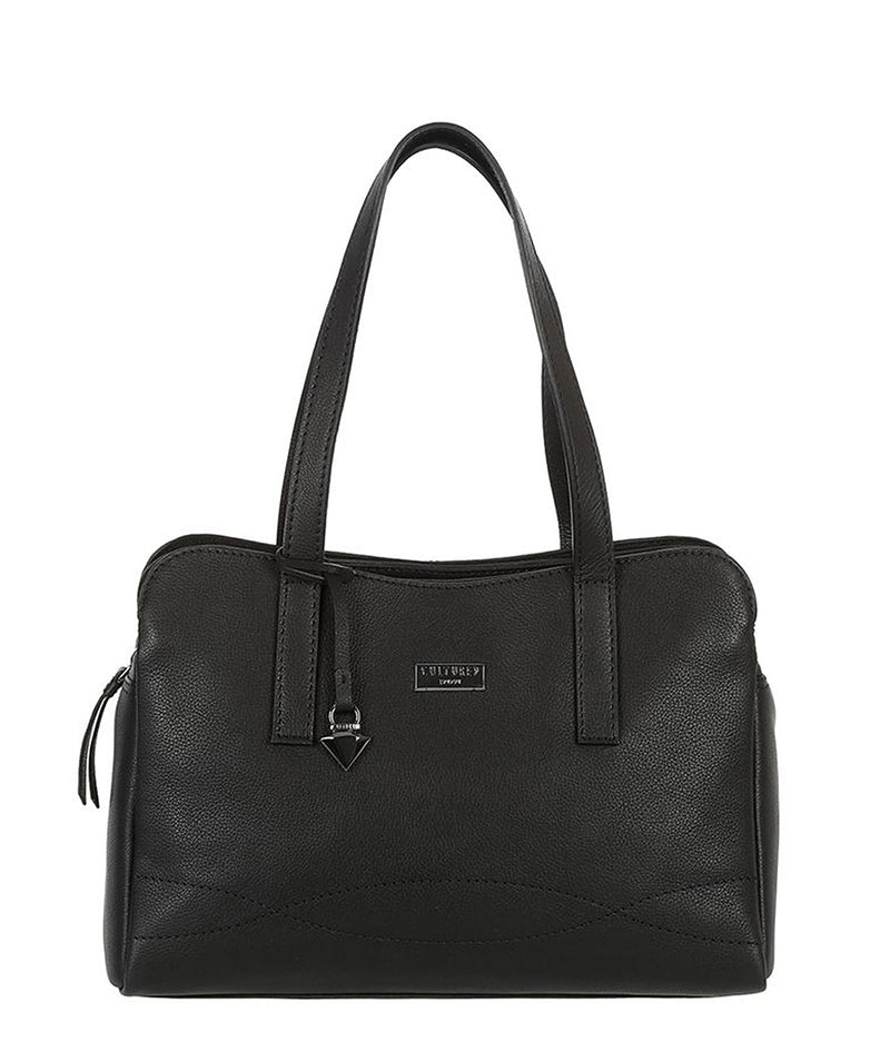 'Lorin' Black Real Leather Handbag