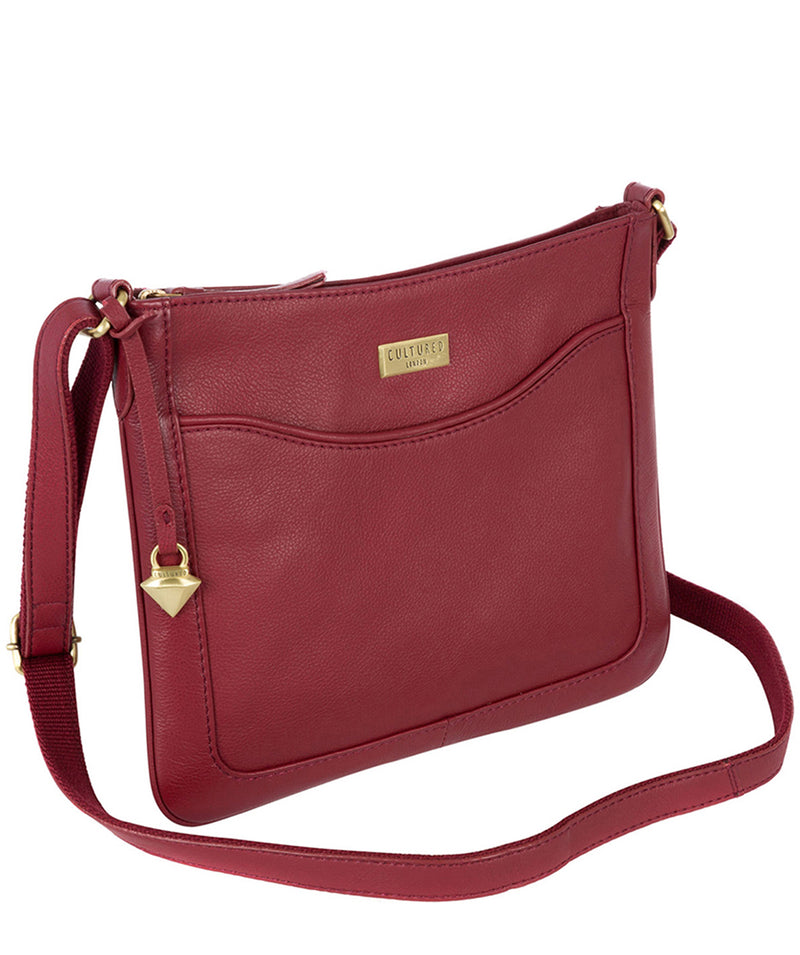 'Margo' Red Leather Cross-Body Bag