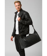 'Toure' Black Leather Holdall Pure Luxuries London
