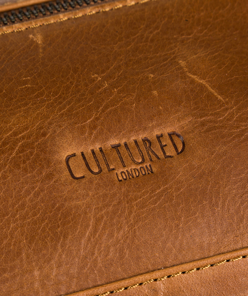 'Toure' Chestnut Leather Messenger Bag image 6