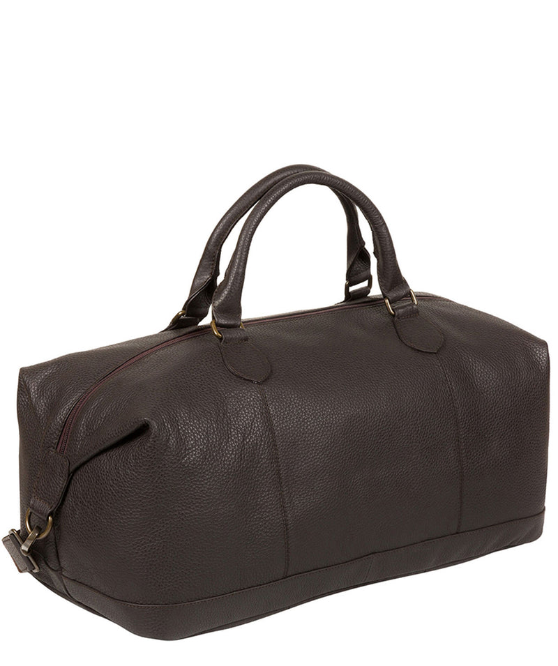 'Toure' Dark Brown Buffalo Leather Holdall