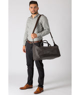 'Toure' Dark Brown Buffalo Leather Holdall image 2