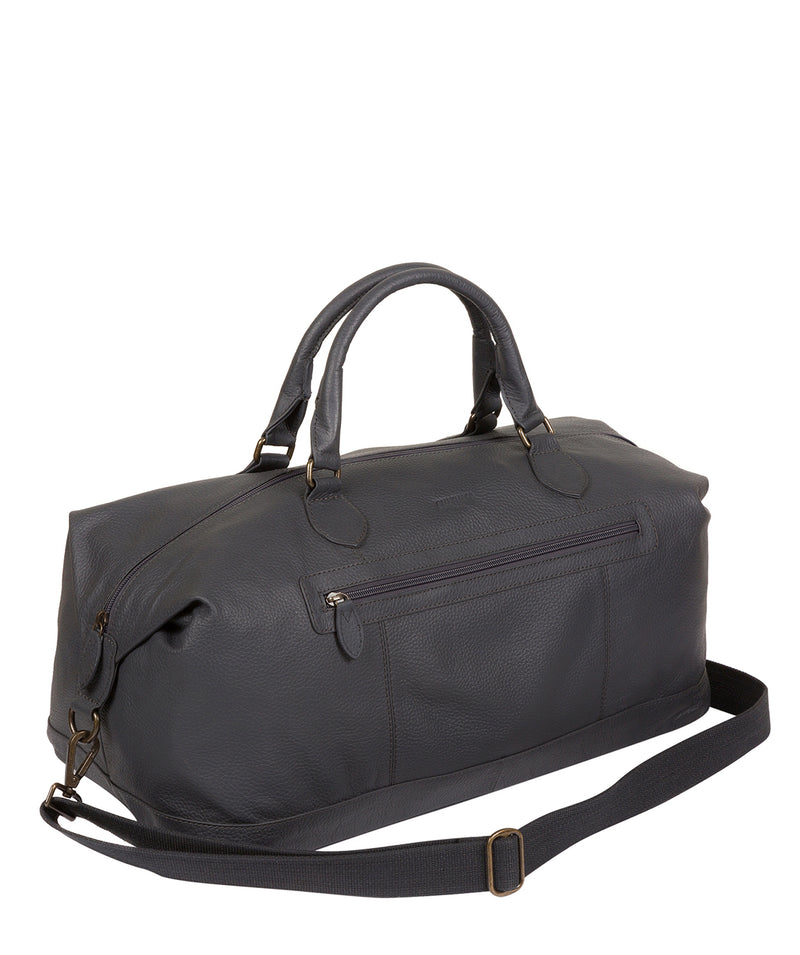 'Toure' Dark Grey Leather Messenger Bag Pure Luxuries London