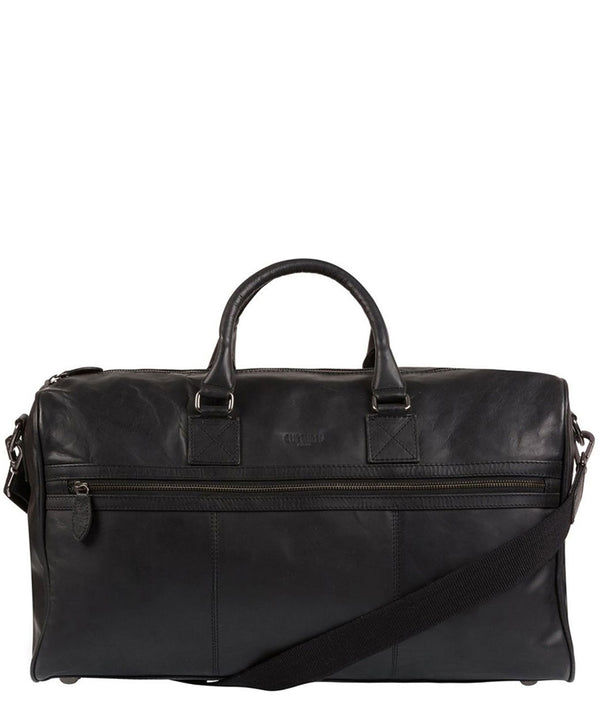 'Expedition' Black Leather Holdall