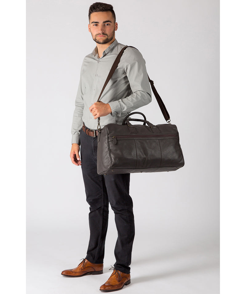 'Expedition' Dark Brown Leather Holdall Pure Luxuries London