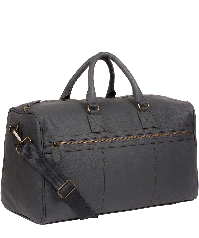 'Expedition' Dark Grey Leather Holdall image 6