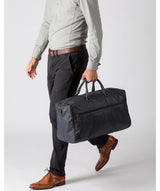 'Expedition' Navy Leather Holdall Pure Luxuries London