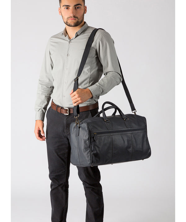 'Expedition' Navy Leather Holdall Pure Luxuries London