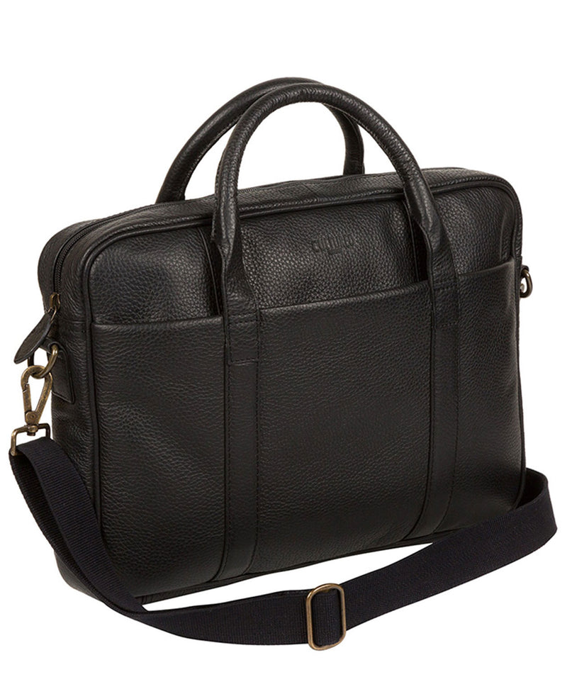 'Assignment' Black Leather Work Bag