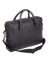 'Assignment' Dark Grey Leather Work Bag Pure Luxuries London