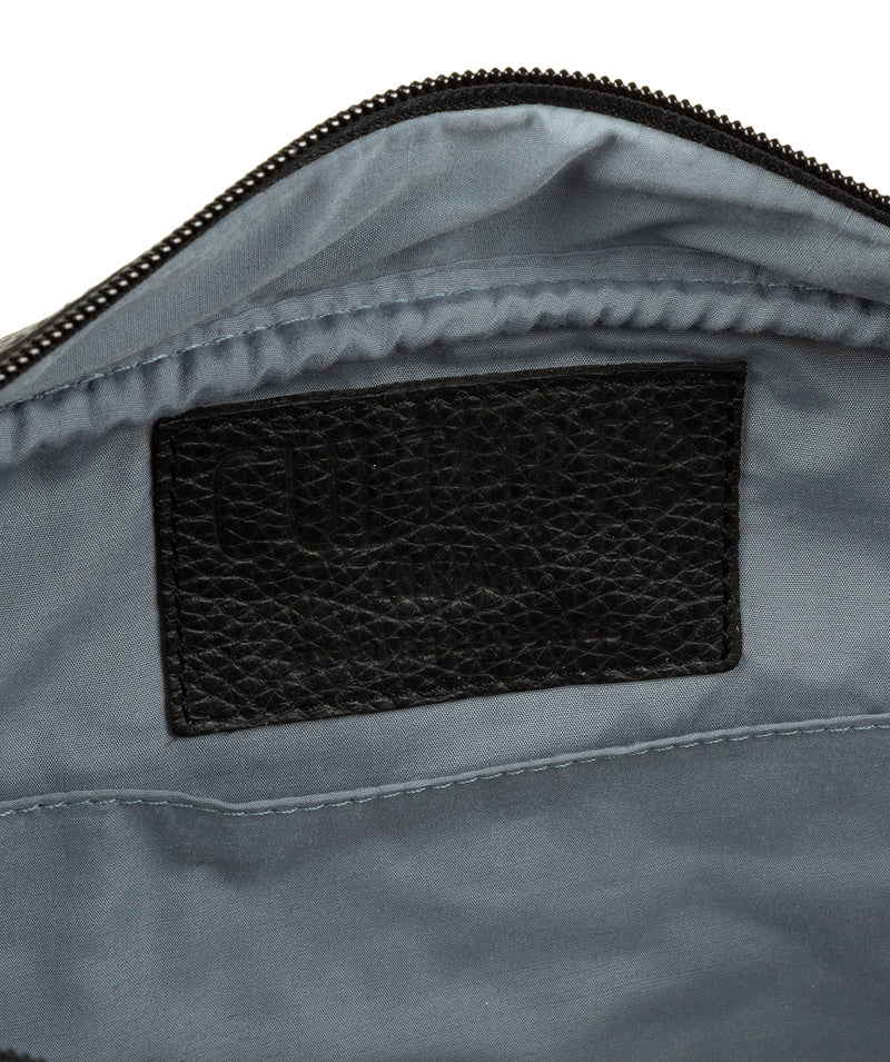 'Trek' Black Leather Messenger Bag image 4