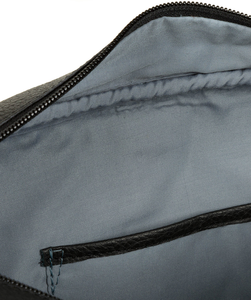 'Trek' Black Leather Messenger Bag Pure Luxuries London