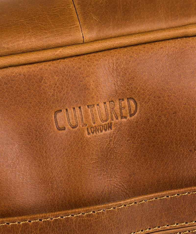 'Trek' Chestnut Leather Messenger Bag Pure Luxuries London