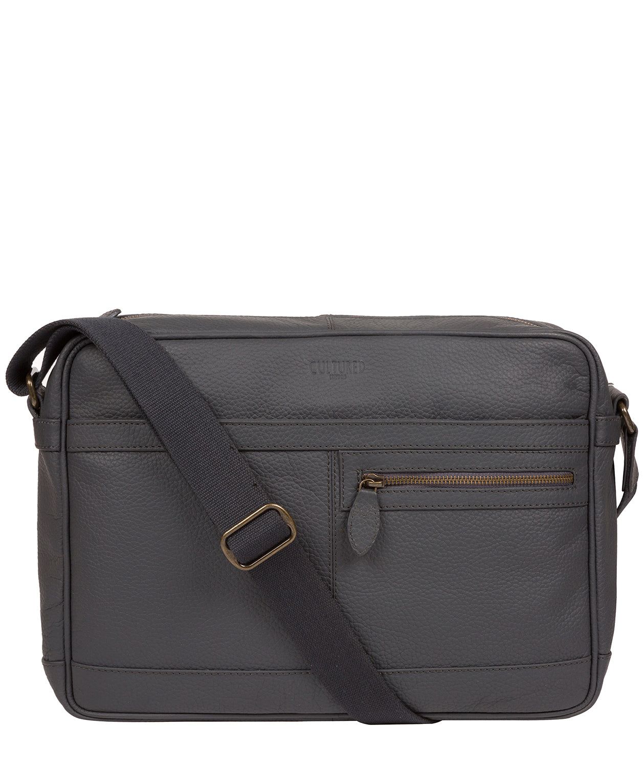 Grey Leather Messenger Bag 'Trek' by Cultured London – Pure Luxuries London