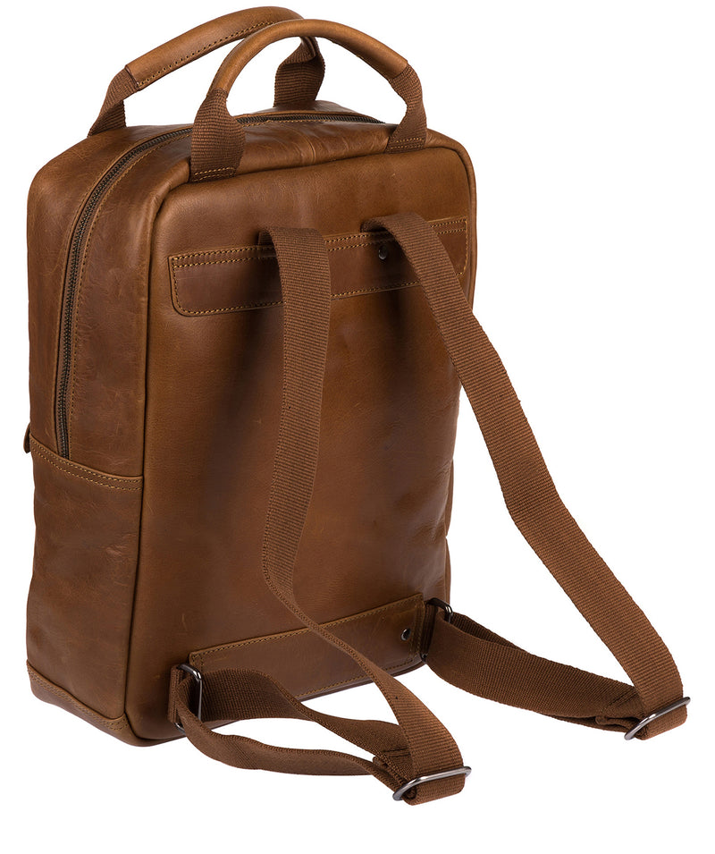 'Revolution' Chestnut Leather Backpack Pure Luxuries London