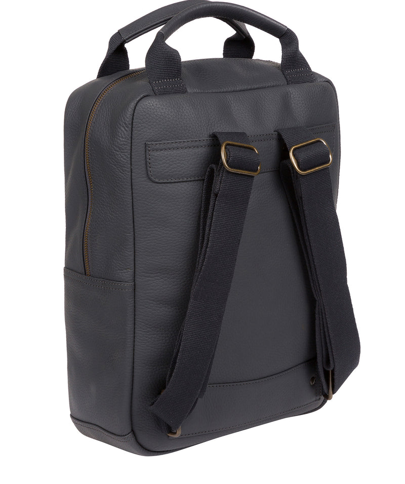 'Revolution' Dark Grey Leather Backpack image 3