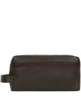 'Flip' Dark Brown Leather Washbag