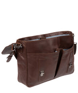 'Task' Dark Brown Leather 14-Inch Laptop Briefcase image 4