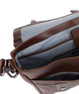 'Task' Dark Brown Leather 14-Inch Laptop Briefcase image 5