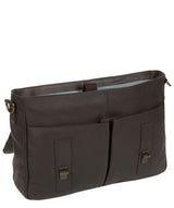 'Task' Dark Brown Leather 14-Inch Laptop Briefcase