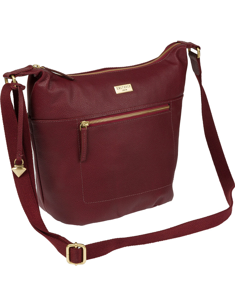 'Portinax' Ruby Red Leather Shoulder Bag