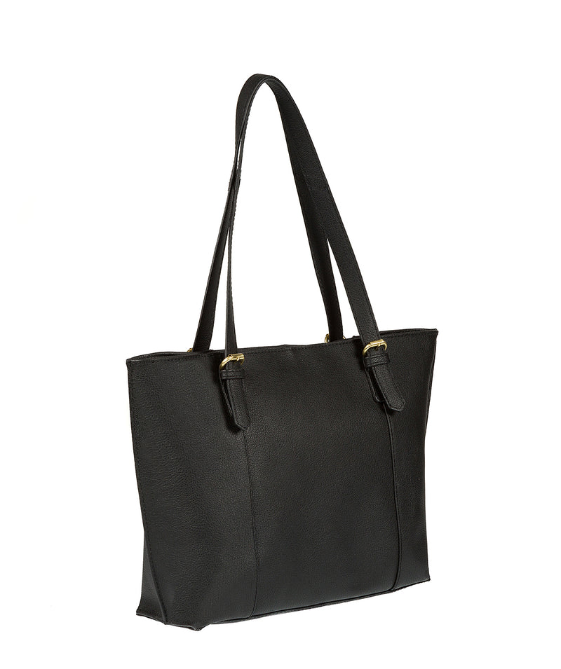 'Penny' Black Leather Tote Bag