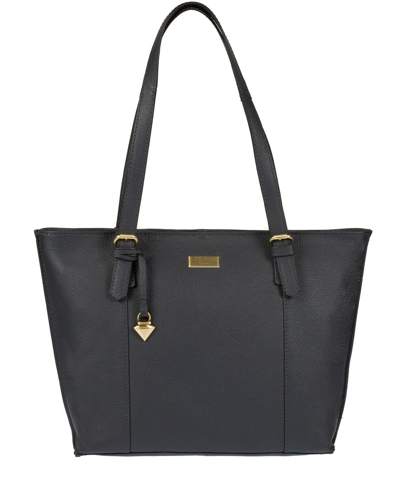 'Penny' Navy Leather Tote Bag image 1