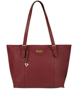 'Penny' Ruby Red Leather Tote Bag image 1