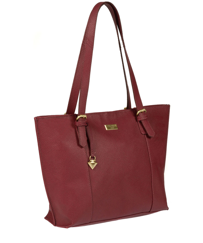 'Penny' Ruby Red Leather Tote Bag image 3