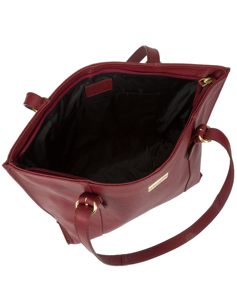 'Penny' Ruby Red Leather Tote Bag image 4