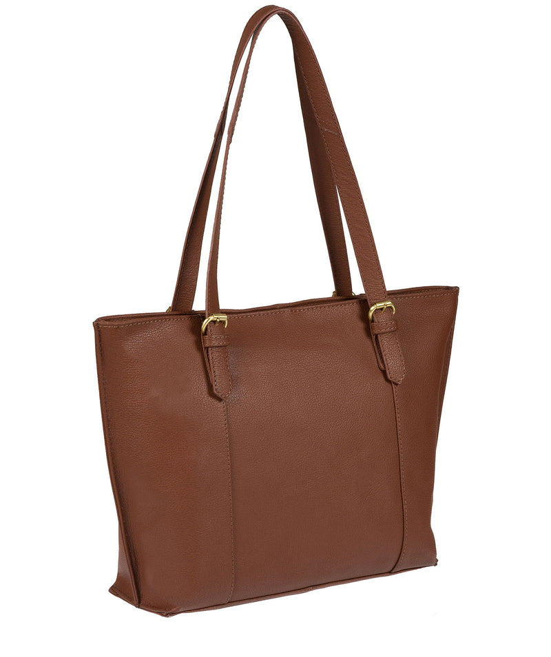 'Penny' Sienna Brown Red Leather Tote Bag image 5