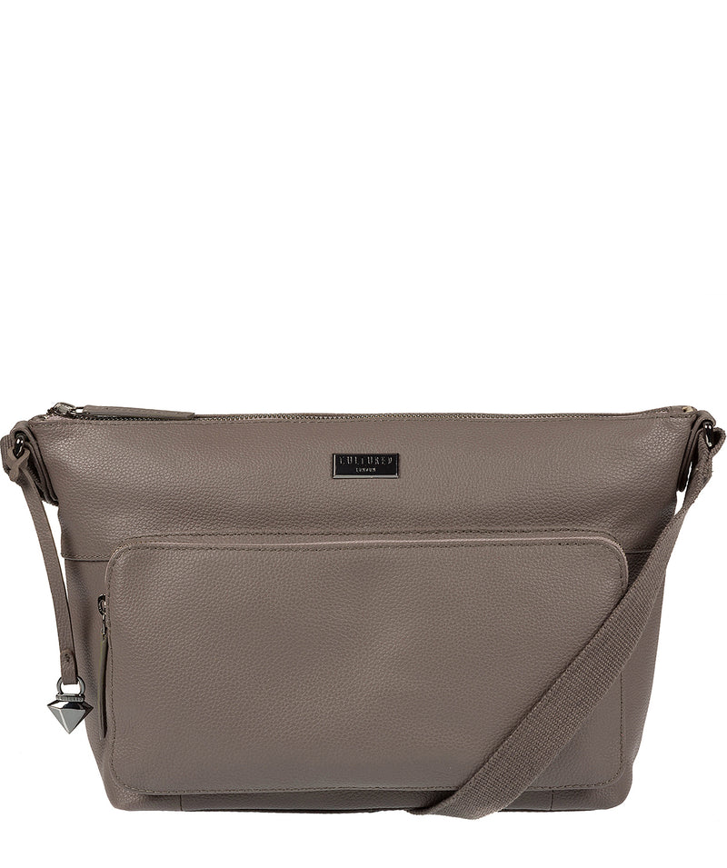 'Serrata' Grey Leather Cross-Body Bag