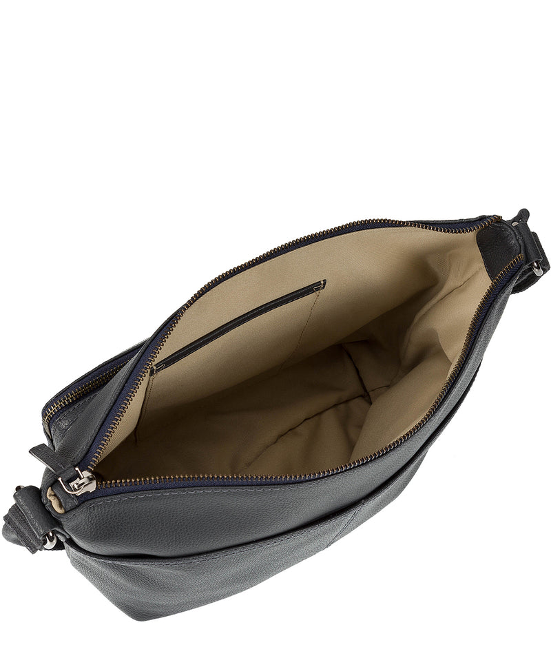 'Serrata' Navy Leather Cross-Body Bag