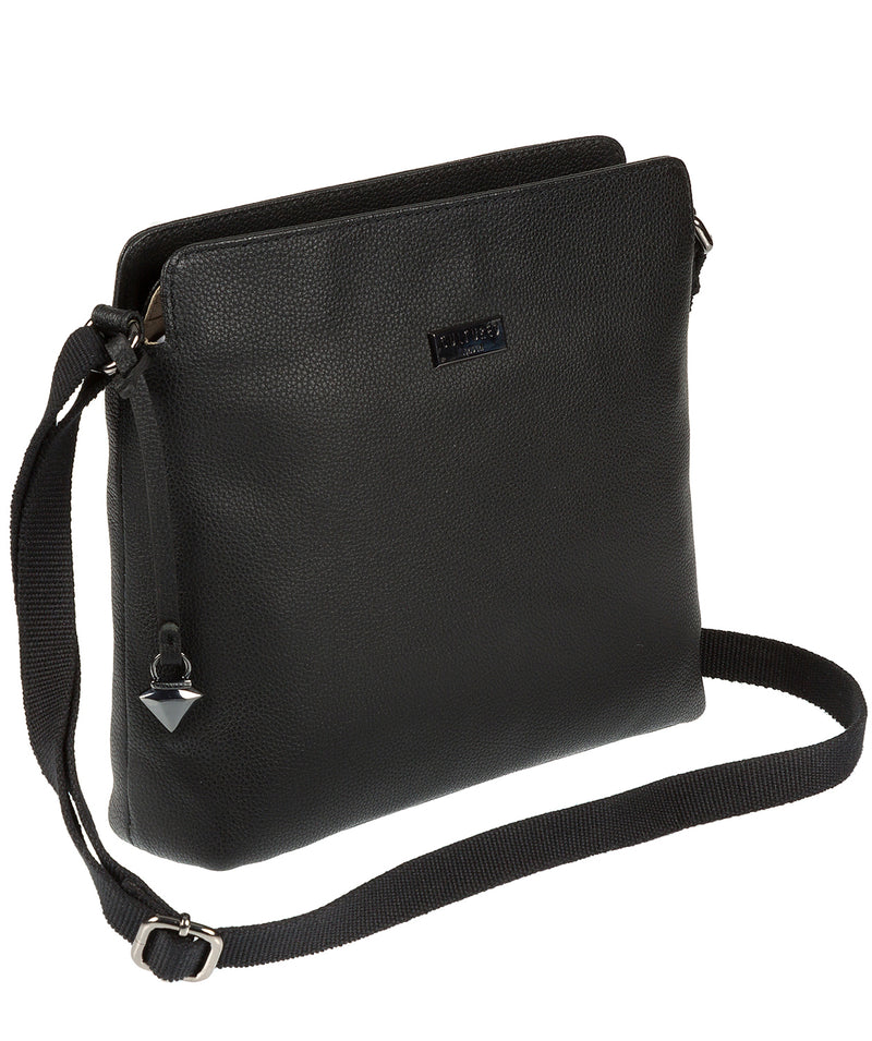 'Solair' Black Leather Cross-Body Bag
