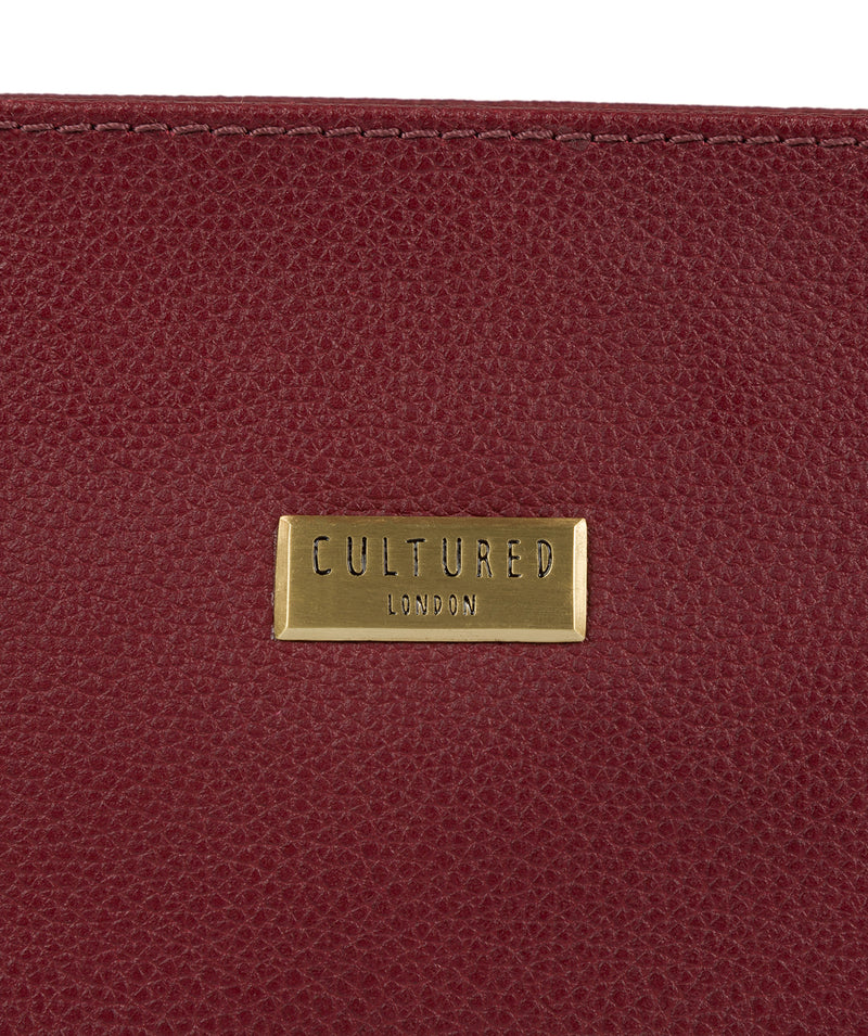 'Solair' Ruby Red Leather Cross-Body Bag